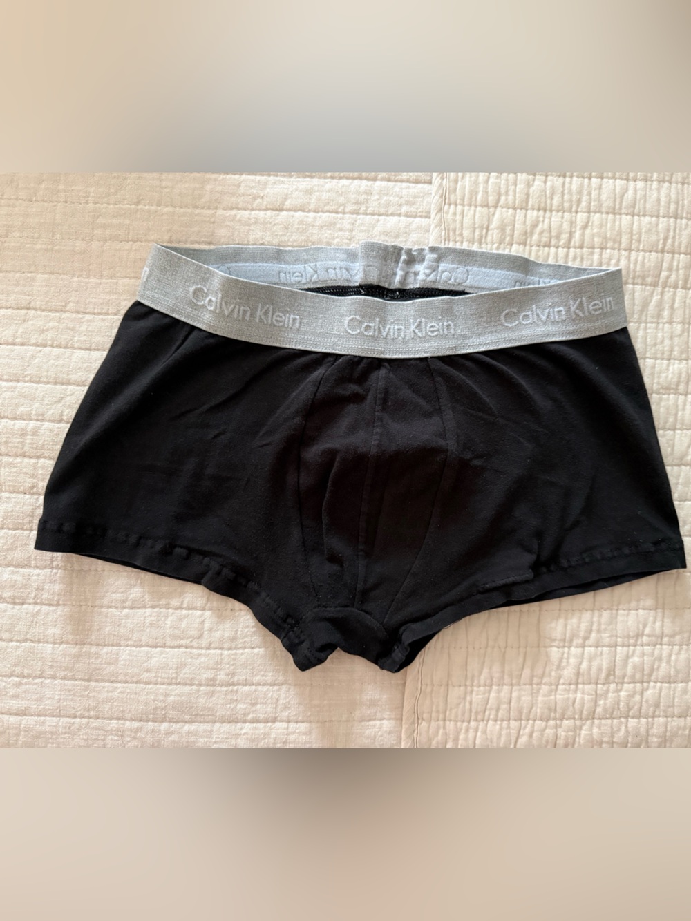 Calvin Klein Black Boxer Briefs with Silver Logo Waistband